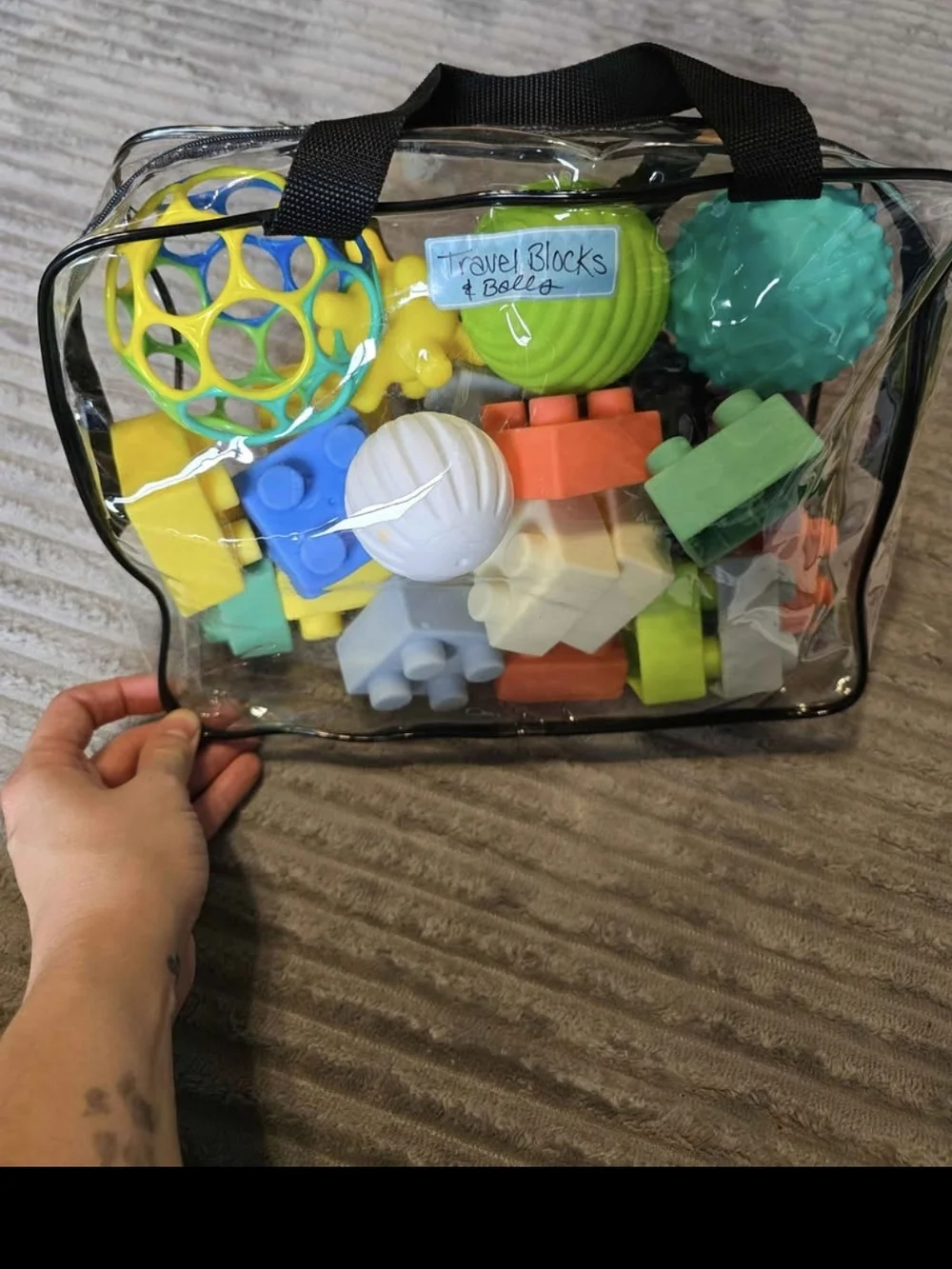 Travel Blocks & Balls - Multi-Color Baby Sensory Play Set
